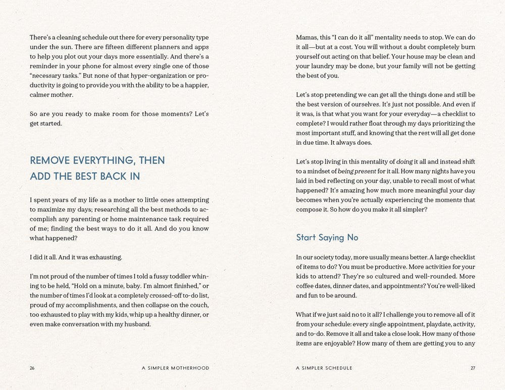 A Simpler Motherhood