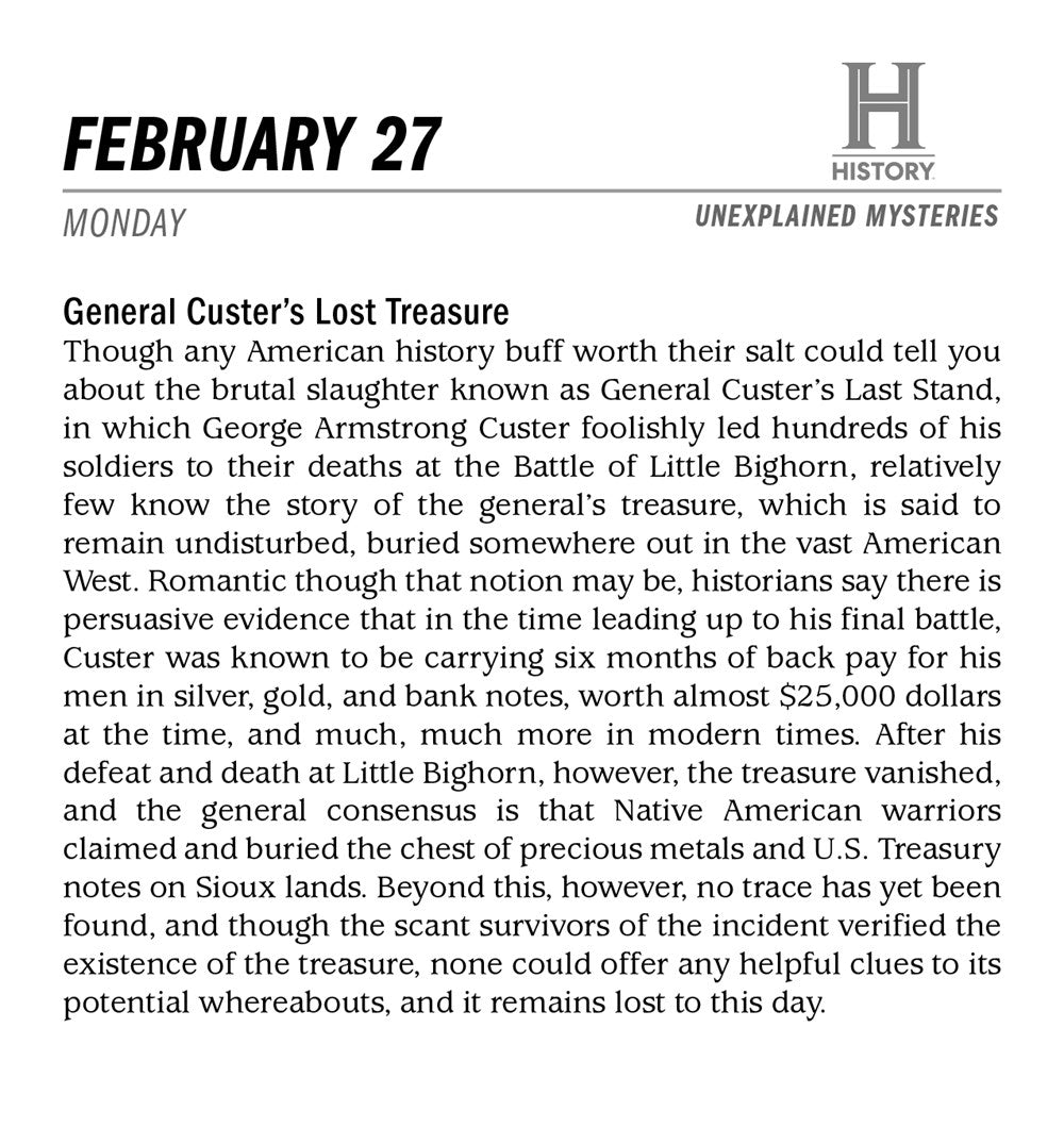 2023 History Channel Unexplained Mysteries Boxed Calendar