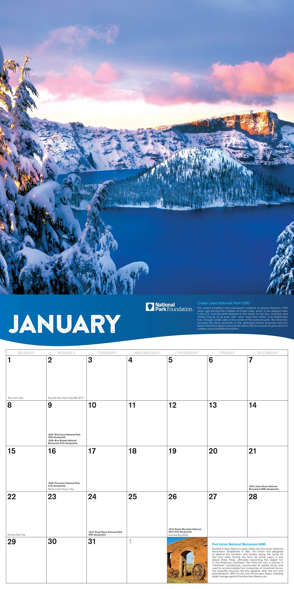 2023 National Park Foundation Wall Calendar