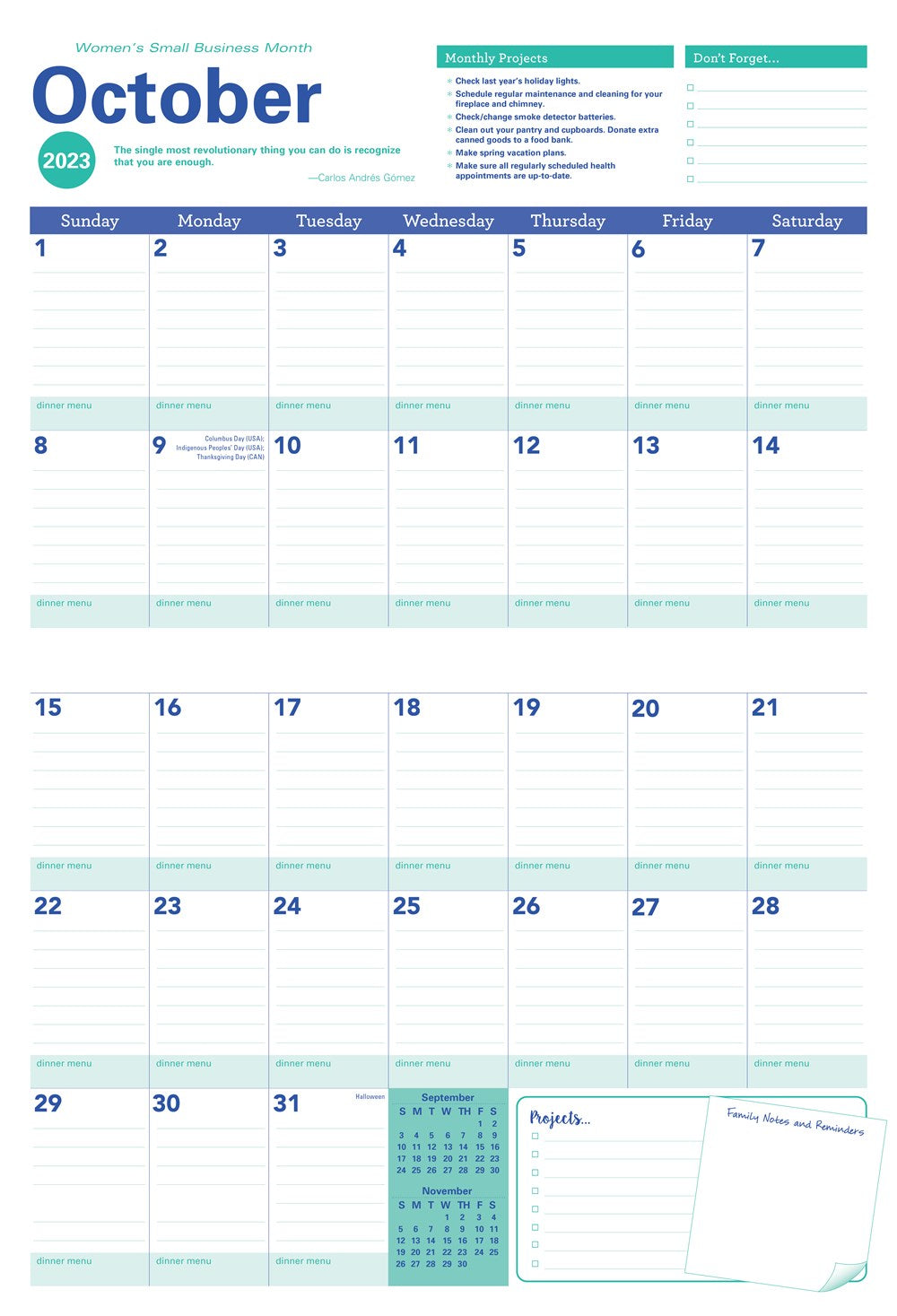 2024 Amy Knapp's Big Grid Family Organizer Wall Calendar