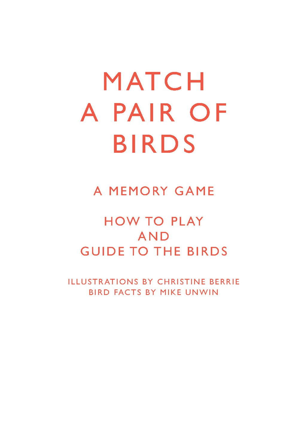 Match a Pair of Birds
