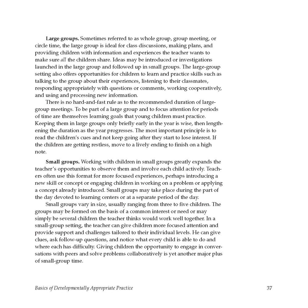 Basics of Developmentally Appropriate Practice