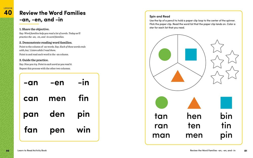 Learn to Read Activity Book