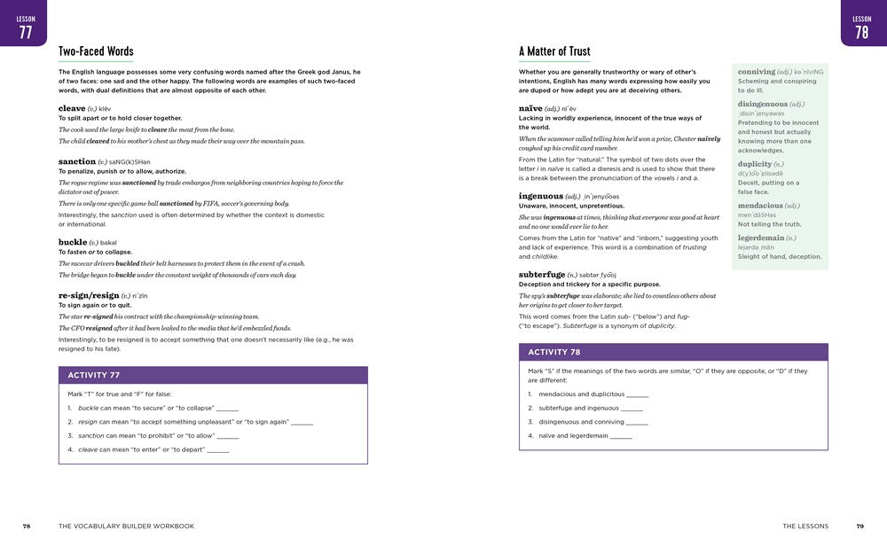 The Vocabulary Builder Workbook: Simple Lessons and Activities to Teach Yourself Over 1,400 Must-Know Words