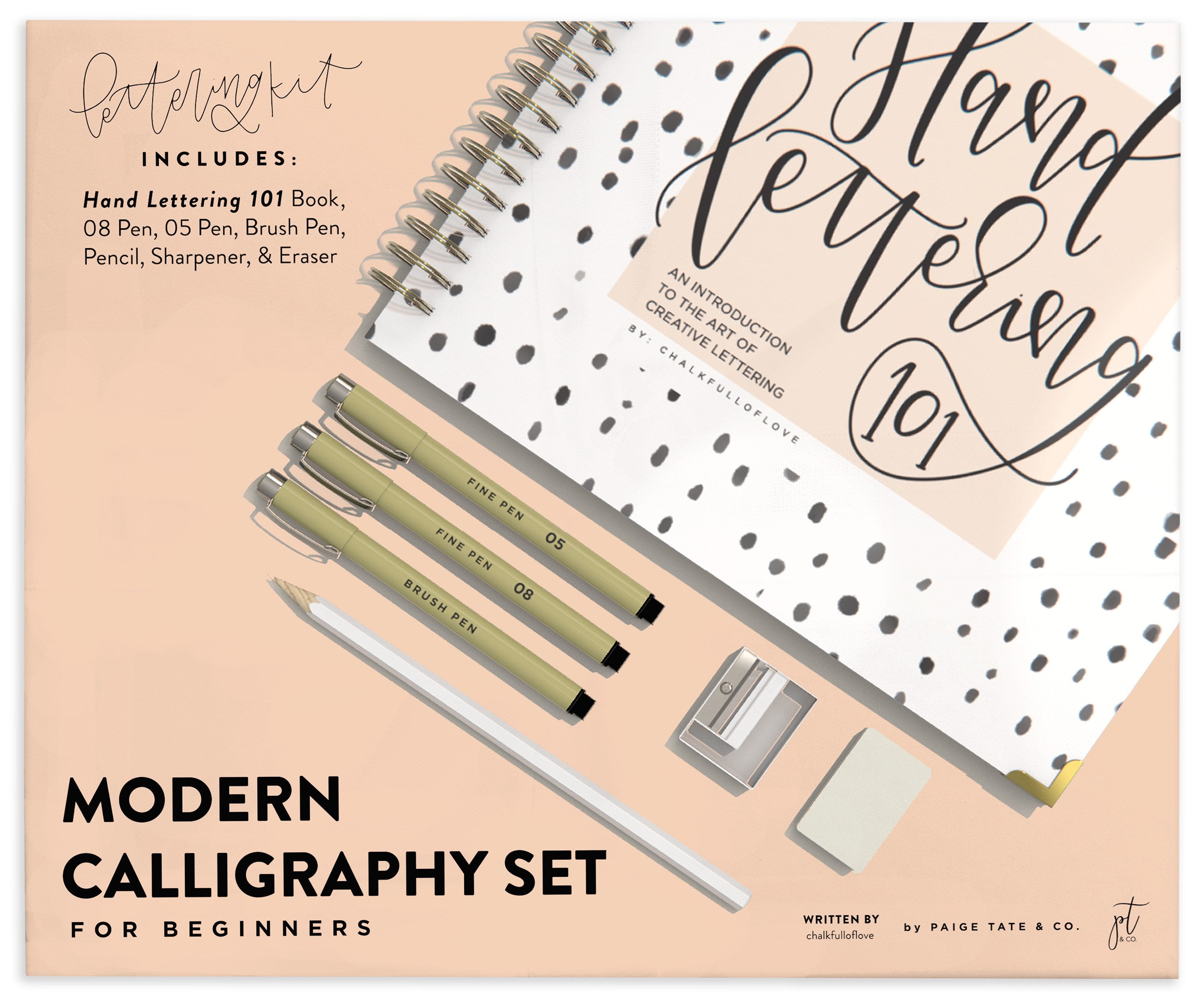 Modern Calligraphy Set for Beginners: A Creative Craft Kit for Adults featuring Hand Lettering 101 Book, Brush Pens, Calligraphy Pens, and More