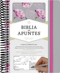RVR 1960 Biblia de apuntes, gris y floreado tela impresa