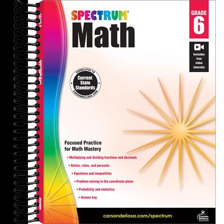 Spectrum Math Workbook, Grade 6