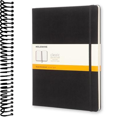 Moleskine Classic Notebook, Extra Large, Ruled, Black, Hard Cover (7.5 x 10)