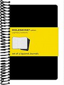 Moleskine Cahier Journal (Set of 3), Large, Squared, Black, Soft Cover (5 x 8.25): set of 3 Square Journals
