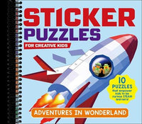 STICKER PUZZLES; ADVENTURES IN WONDERLAND: Sticker by Number; 10 Puzzles with a Fun Exploration Story; For Kids Ages 4-8; Good for Fine Motor Skills and Number Recognition