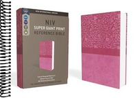 NIV, Super Giant Print Reference Bible, Leathersoft, Pink, Red Letter, Comfort Print