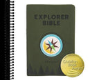 CSB Explorer Bible for Kids, Olive Compass LeatherTouch