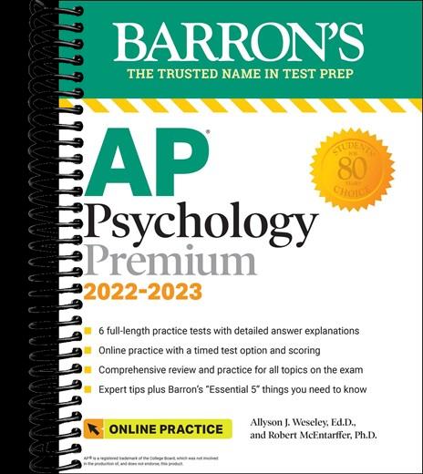 AP Psychology Premium, 2022-2023: Comprehensive Review with 6 Practice Tests + an Online Timed Test Option