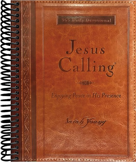 Jesus Calling, Large Text Brown Leathersoft, with Full Scriptures: Enjoying Peace in His Presence (A 365-Day Devotional) (Large type / large print)