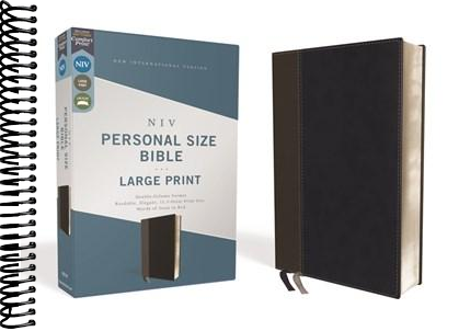 NIV, Personal Size Bible, Large Print, Leathersoft, Black, Red Letter, Comfort Print  (Large type / large print)