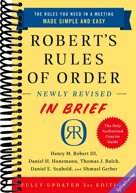 Robert's Rules of Order Newly Revised In Brief, 3rd edition